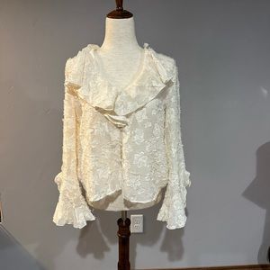 Zara Cream Blouse Longsleeve